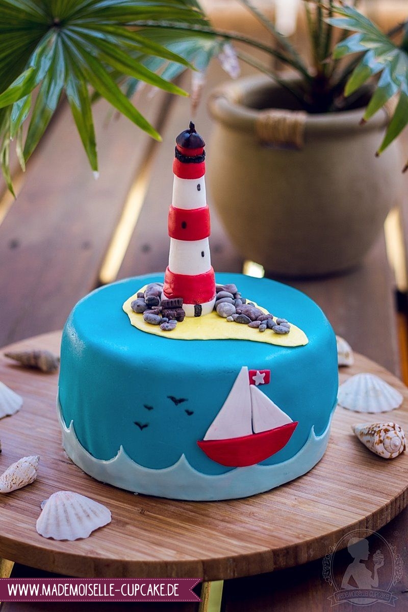 Leuchtturm Torte Geburtstag Fondant Kuchen Cake Motivtorte Mademoiselle Cupcake